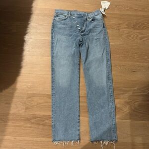 New with tags Assymetrical AGOLDE Jeans - Size 28 - Light Wash and Straight Leg